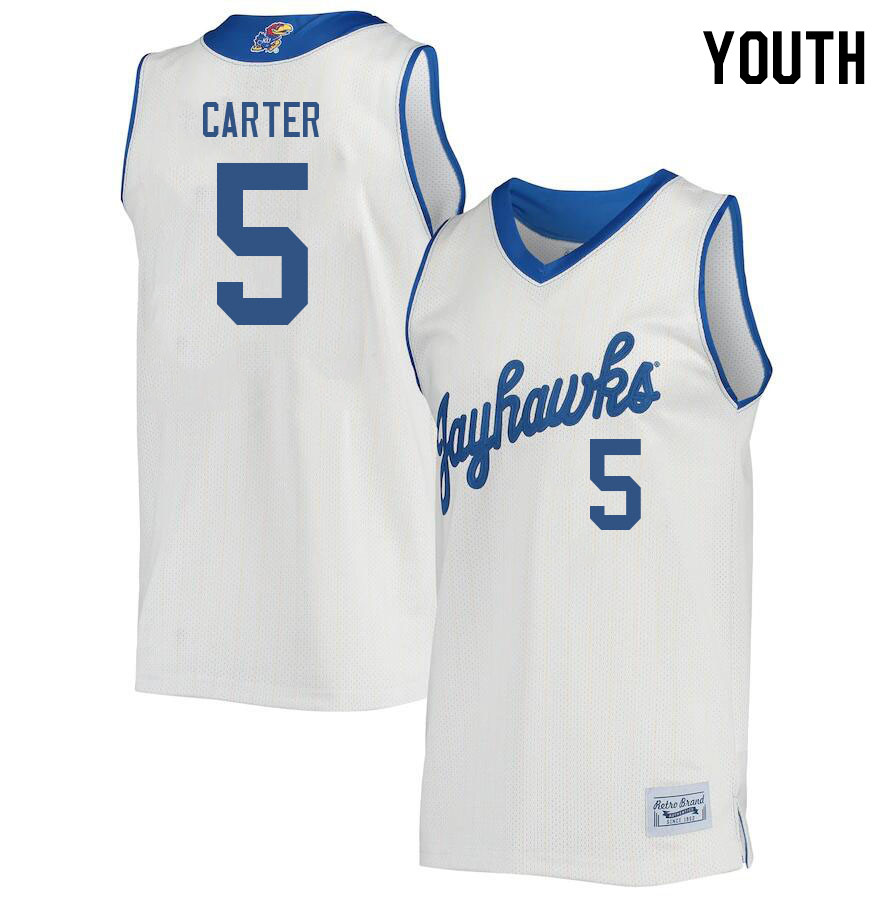 Youth #5 Chris Carter Kansas Jayhawks College Basketball Jerseys Stitched Sale-Retro - Click Image to Close